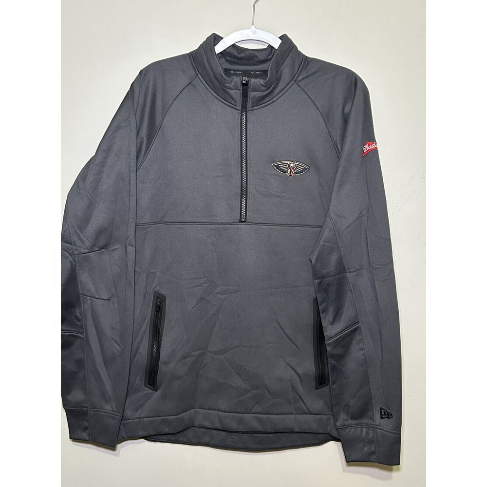 New Era New Orleans Pelicans 1/4 Zip Fleece Pullover‎ Budweiser Men's Size Large